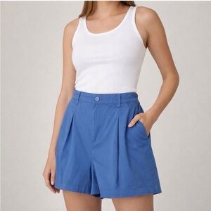 Three Dots Front Pleat Shorts Moonlight Blue – Size 12 NWT